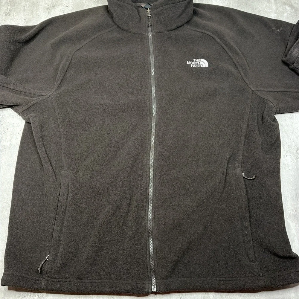 The North Face Men's Dark Brown Mocha Full Zip Jacket Size XXL Fleece Sherpa